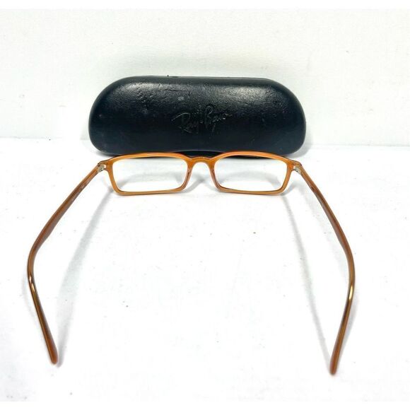 RAY BAN Unisex Reading Glasses Case Orange with Brown Frame ONLY RB 5010 HTF - Picture 6 of 9